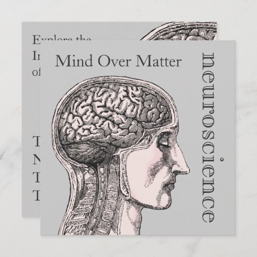 Denken über die Frage, Hirn Neuroscience Einladung (Vorne/Hinten)