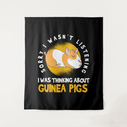 Denken über Guinea Pig Cavy Roddent Wandteppich (Vorderseite)