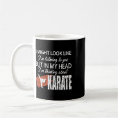 Denken über Karate Funny Martial Arts Black Bel Kaffeetasse (Links)