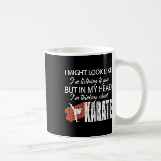 Denken über Karate Funny Martial Arts Black Bel Kaffeetasse (Rechts)