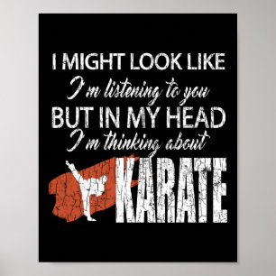 Denken über Karate Funny Martial Arts Black Bel Poster