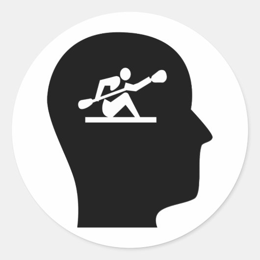 Denken über Kayaking Runder Aufkleber (Vorderseite)