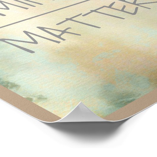 Denken über Materie Zitat Poster Aquarellgestaltun (Ecke)