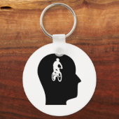 Denken über Mountainbiking Schlüsselanhänger (Vorderseite)