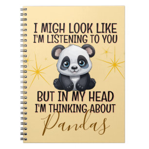 Denken über Pandas - Funny Notebook Notizblock