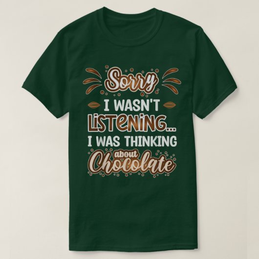 Denken über Schokolade Funny Chocolate Lover T-Shirt (Design vorne)