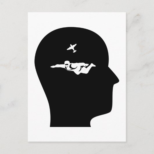 Denken über Skydiving Postkarte (Vorderseite)