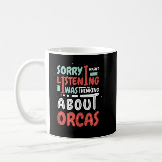 Denken über Wale Niedlich Orcas Natur Tank Top Kaffeetasse (Links)