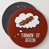 Denken' von Bacon Funny Button (Vorne & Hinten)