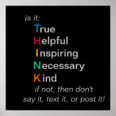 DENKEN - vor dem Sprechen, Text oder Postposter Poster (Vorne)