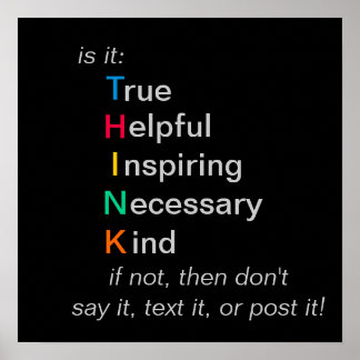 DENKEN - vor dem Sprechen, Text oder Postposter Poster