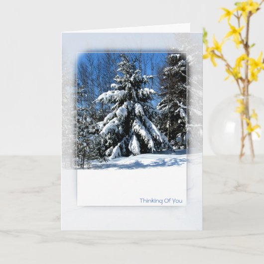 Denken - Winterbaum Karte (Gelbe Blume)