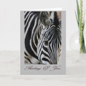 Denken - Zebra - Tier Karte (Vorderseite)