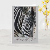 Denken - Zebra - Tier Karte (Gelbe Blume)