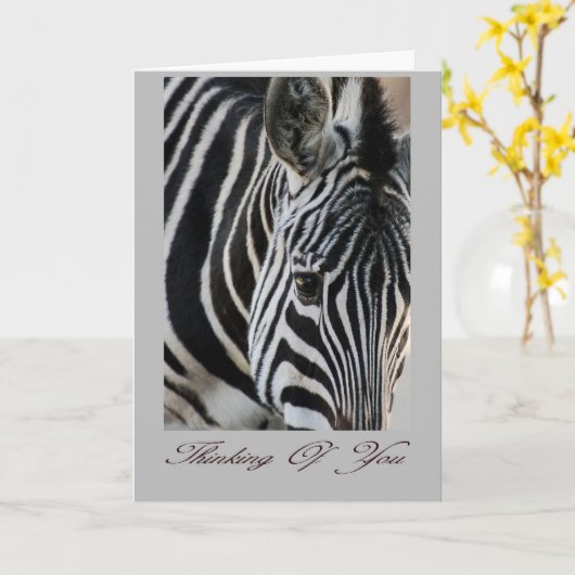 Denken - Zebra - Tier Karte (Gelbe Blume)