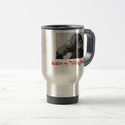 Denkende Affe-Tasse Reisebecher (VorderseiteRechts)