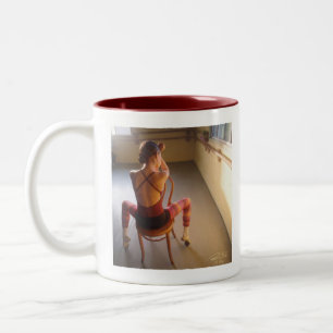 Denkende Ballerina, will ich, um eine Ballerina, p Zweifarbige Tasse