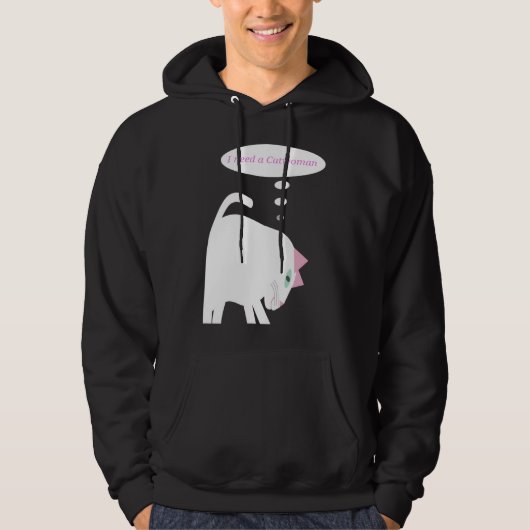 Denkende Katze Erwachsener Pullover Hoodie (Vorderseite)