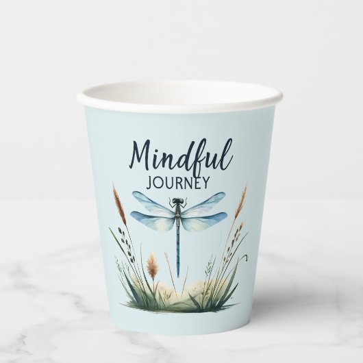 Denkende Reise - Dragonfly Natur Pappbecher (Vorderseite)