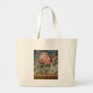 Denkende rosa Flamingo-Tasche Jumbo Stoffbeutel