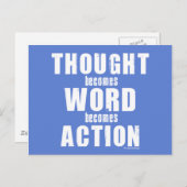 Denkende Wortaktion Postkarte (Vorne/Hinten)