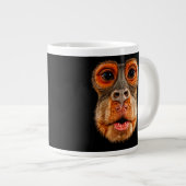 Denkender Affe Meme Jumbo-Tasse (Vorderseite Rechts)