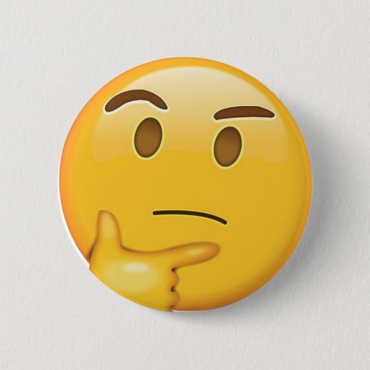 Denkender Emoji Knopf Button (Vorderseite)