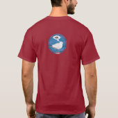 Denkendes weißer Seemöwe-Hafen-blaues Meer T-Shirt (Rückseite)