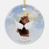 Denkengel Hunde Flügel Foto Keramik Ornament (Vorne)