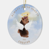 Denkengel Hunde Flügel Foto Keramik Ornament (Links)