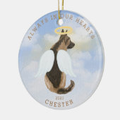 Denkengel Hunde Flügel Foto Keramik Ornament (Links)