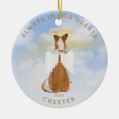 Denkengel Hunde Flügel Foto Keramik Ornament (Vorne)