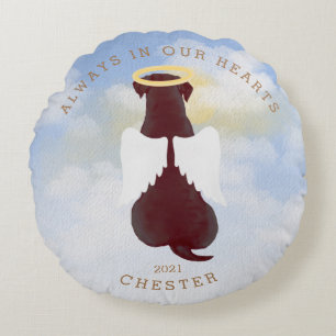 Denkengel Hunde Flügel Foto rund Kissen