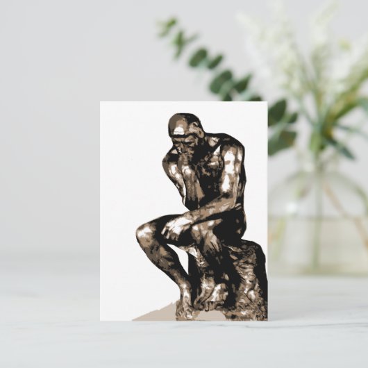 Denker ohne Hintergrund 2 Postkarte (Stehend Vorderseite)