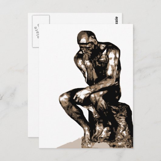 Denker ohne Hintergrund 2 Postkarte (Vorne/Hinten)