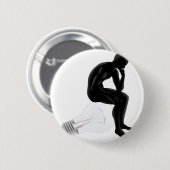 Denker, welche nach einer Idee sucht Button (Vorne & Hinten)