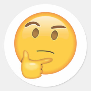 Denkgesicht - Emoji Runder Aufkleber