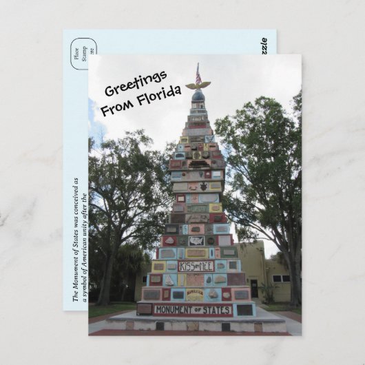 Denkmal der Staaten - Kissimmee Florida Postkarte (Vorne/Hinten)