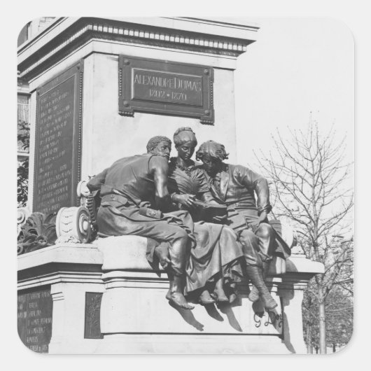 Denkmal für Alexandre Dumas Pere Quadratischer Aufkleber (Vorderseite)
