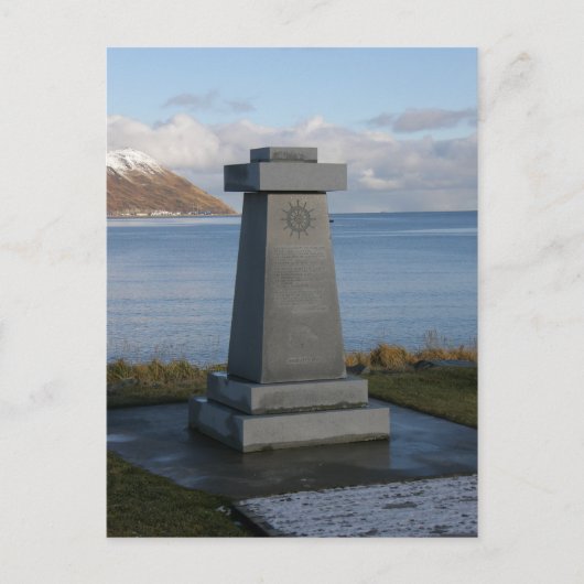 Denkmal für Fischer, Unalaska Stadt, Alaska Postkarte (Vorderseite)