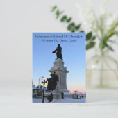 Denkmal für Samuel De Champlain, Quebec, Kanada Postkarte (Stehend Vorderseite)
