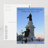 Denkmal für Samuel De Champlain, Quebec, Kanada Postkarte (Vorne/Hinten)