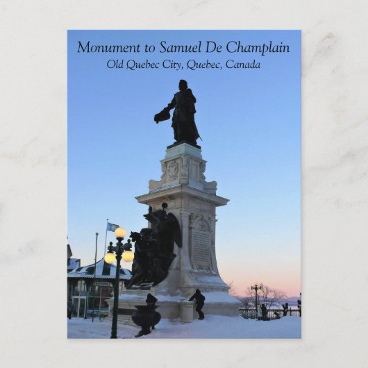 Denkmal für Samuel De Champlain, Quebec, Kanada Postkarte (Vorderseite)