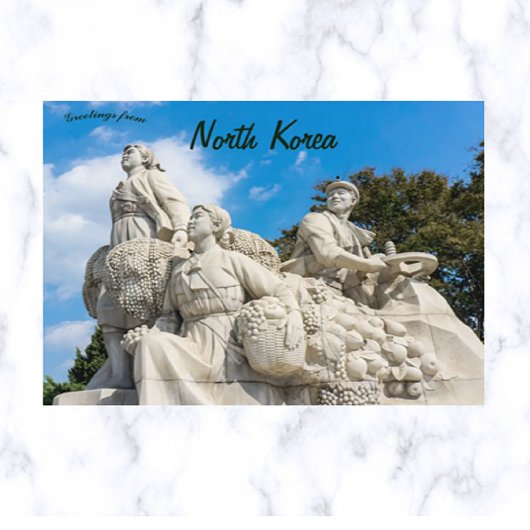 Denkmal im Juche Tower Pjöngjang North Korea Post Postkarte