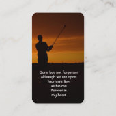 Denkmal Keepake Golfer Golfspielen Visitenkarte (Rückseite)