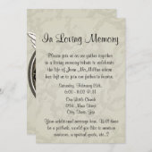 Denkmal mit Engels-Flügeln und Herzen Einladung (Vorne/Hinten)