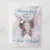 Denkmal mit Engels-Flügeln und Herzen Einladung (Rückseite)