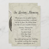 Denkmal mit Engels-Flügeln und Herzen Einladung (Vorne/Hinten)