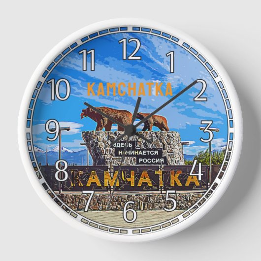 Denkmal "Russland beginnt hier" Kamchatka Uhr (Vorderseite)