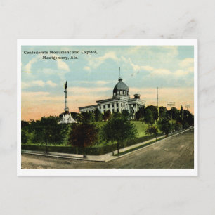 Denkmal und Kapitol, Montgomery AL Vintage Postkarte